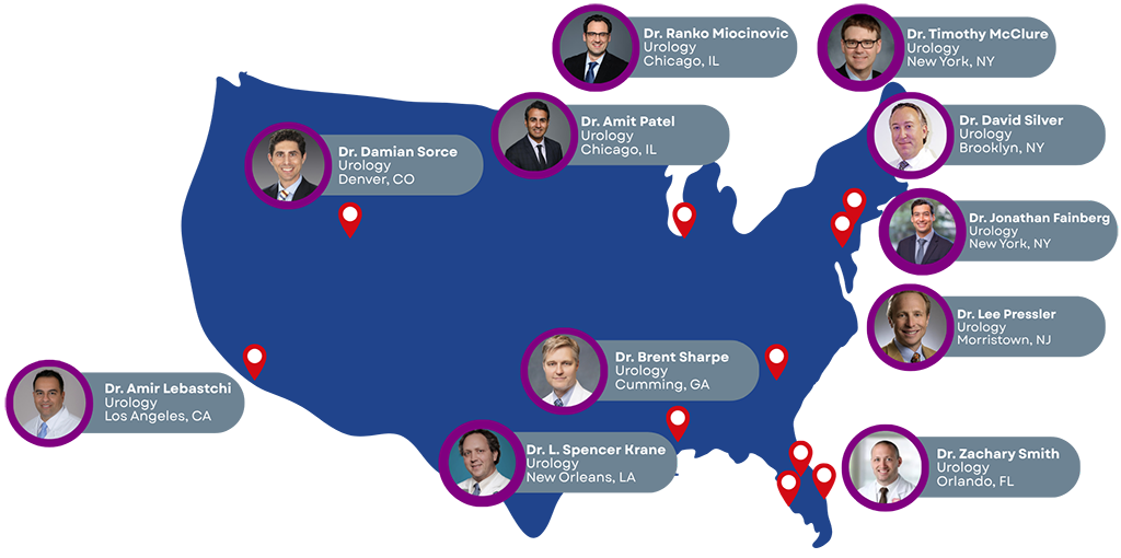 Map of U.S. showing Case Observation locations